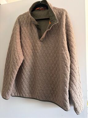 Orvis Quilted quarter snap Sweater in Taupe